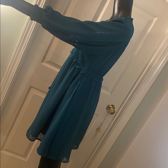Maurices Deep Green Sheer Long Sleeve Dress NWTs - Picture 7 of 13